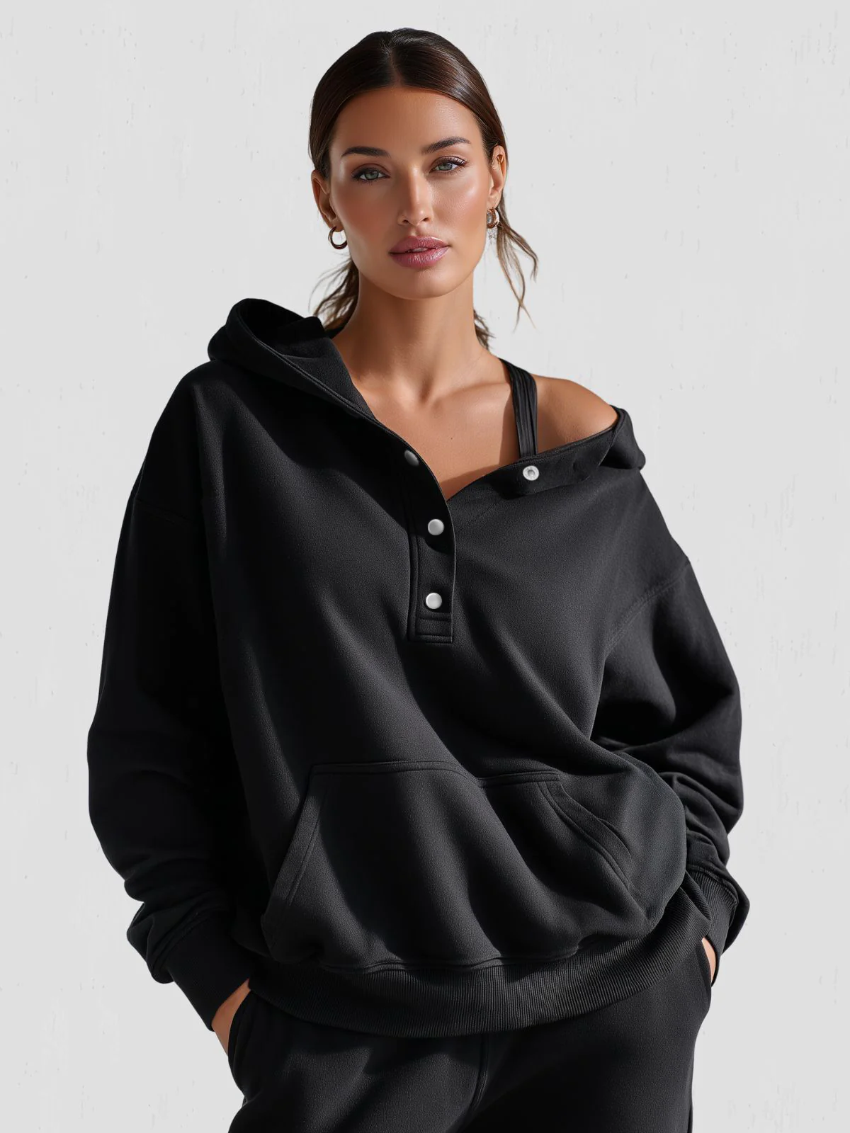 Oversized Snap-Fit Hoodie - Image 3